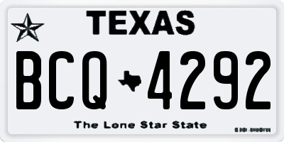 TX license plate BCQ4292
