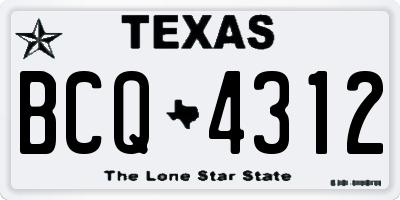 TX license plate BCQ4312