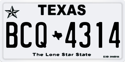 TX license plate BCQ4314