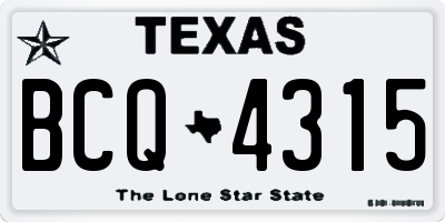 TX license plate BCQ4315