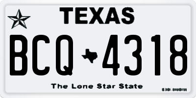TX license plate BCQ4318