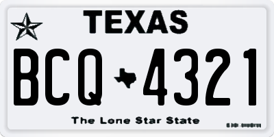 TX license plate BCQ4321