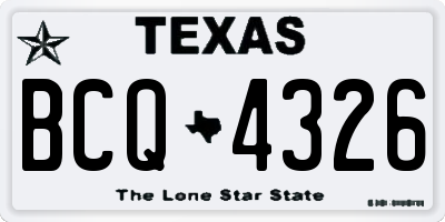 TX license plate BCQ4326