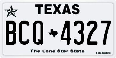 TX license plate BCQ4327