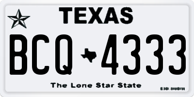 TX license plate BCQ4333