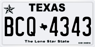TX license plate BCQ4343