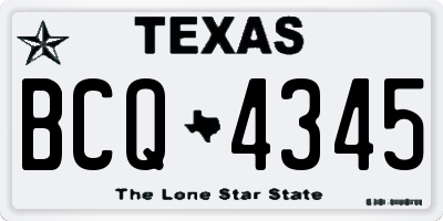 TX license plate BCQ4345