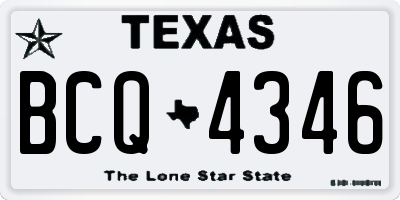 TX license plate BCQ4346