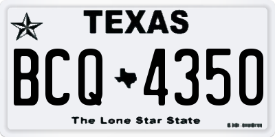 TX license plate BCQ4350
