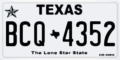 TX license plate BCQ4352