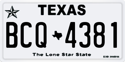 TX license plate BCQ4381