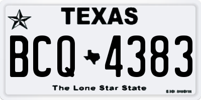 TX license plate BCQ4383