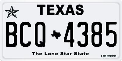 TX license plate BCQ4385
