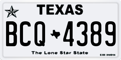 TX license plate BCQ4389