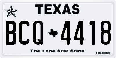 TX license plate BCQ4418