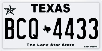 TX license plate BCQ4433