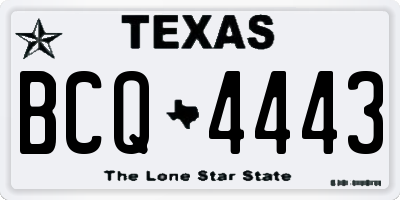 TX license plate BCQ4443