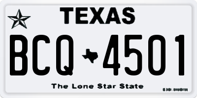 TX license plate BCQ4501