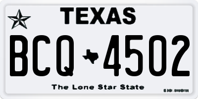 TX license plate BCQ4502
