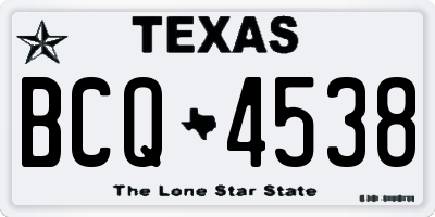 TX license plate BCQ4538