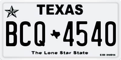 TX license plate BCQ4540