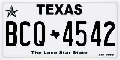 TX license plate BCQ4542