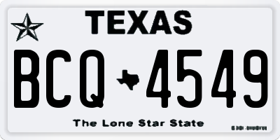 TX license plate BCQ4549