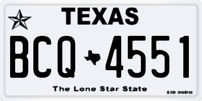 TX license plate BCQ4551
