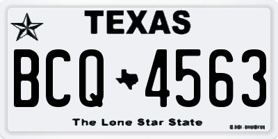 TX license plate BCQ4563