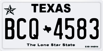 TX license plate BCQ4583