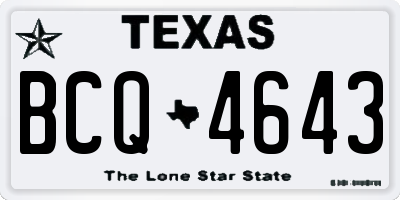 TX license plate BCQ4643