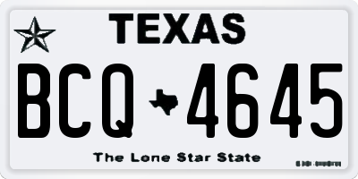 TX license plate BCQ4645