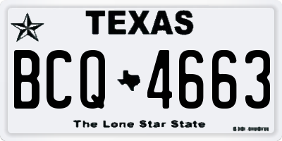 TX license plate BCQ4663