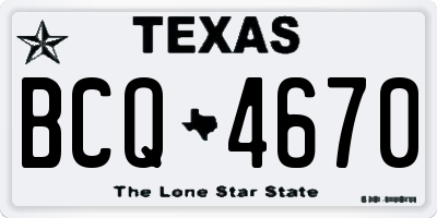 TX license plate BCQ4670