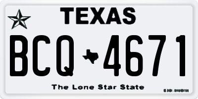 TX license plate BCQ4671