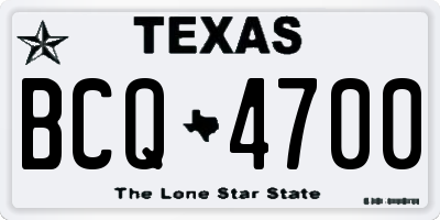 TX license plate BCQ4700