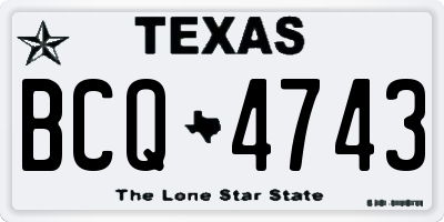 TX license plate BCQ4743