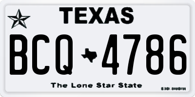 TX license plate BCQ4786