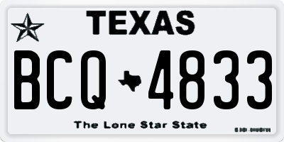 TX license plate BCQ4833