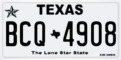TX license plate BCQ4908
