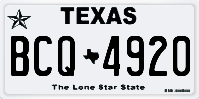 TX license plate BCQ4920