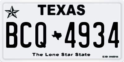 TX license plate BCQ4934
