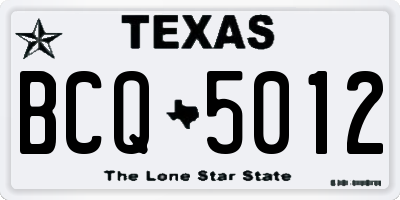 TX license plate BCQ5012