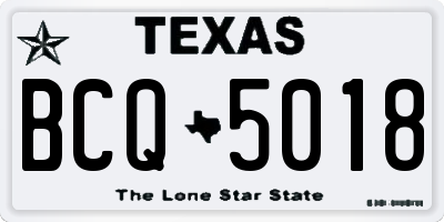 TX license plate BCQ5018