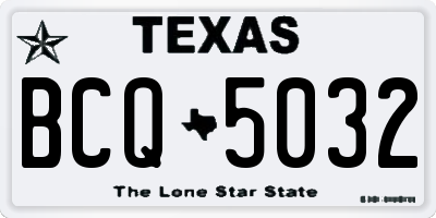 TX license plate BCQ5032