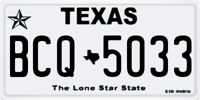 TX license plate BCQ5033