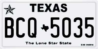 TX license plate BCQ5035