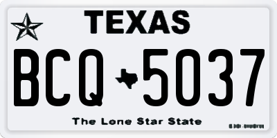 TX license plate BCQ5037
