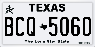 TX license plate BCQ5060