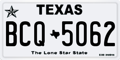 TX license plate BCQ5062